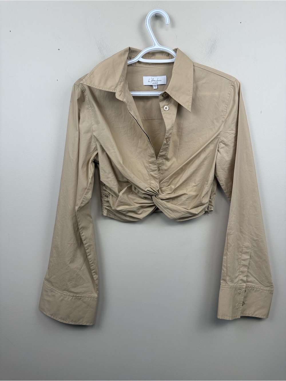 L’academie x revolve cropped cotton crisp blouse small - Picture 2 of 6